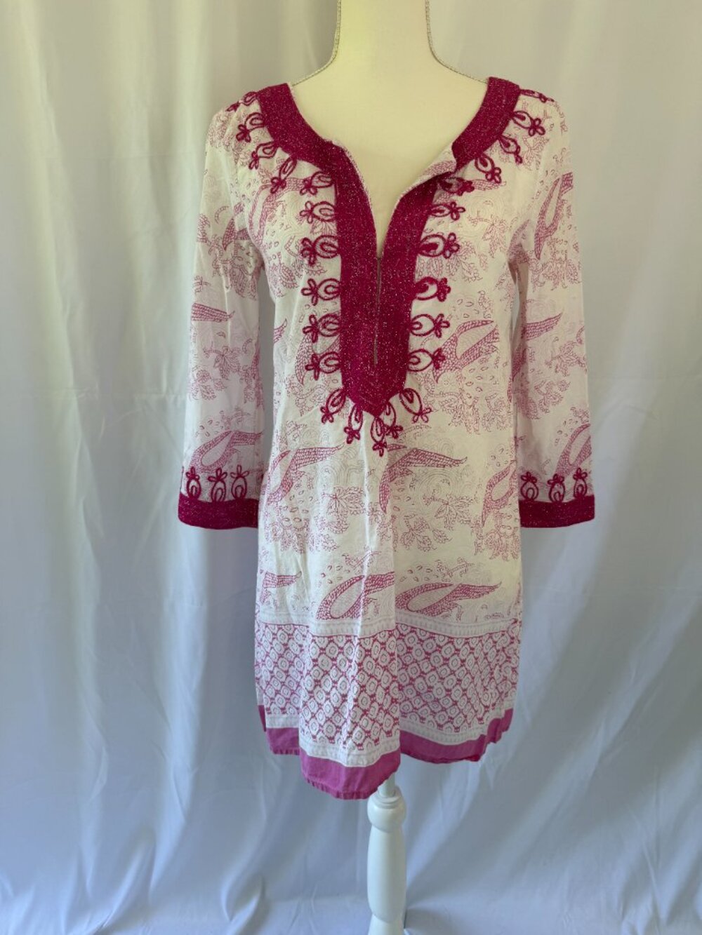 Calypso Pink Paisley Swim cover up Tunic